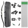 ZSHJGJR 60" Archery Recurve Bow 25-60lbs Takedown Hunting Bow and Arrow Set Right Handed Wooden Bow Riser for Adult Target Hunting Shooting (45lbs, Bow Set with Blue Bow Case) view 1