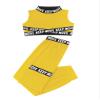 Yeahdor Girls 2 Piece Dance Sports Outfit Letter Printed Mock Crop Top with Harem Long Pants Yellow 4 Years view 4