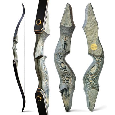 ZSHJGJR 60" Archery Recurve Bow 25-60lbs Takedown Hunting Bow and Arrow Set Right Handed Wooden Bow Riser for Adult Target Hunting Shooting (30lbs, Bow Set with Black Bow Case)