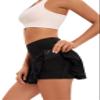 Yknktstc Women Pleated Tennis Skirt with Shorts High Waist Golf Skort Athletic Mini Skirt with Pockets Large Black view 4