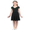 YiZYiF Kids Girls' Solid Flared A-Line Skirt Full Circle School Skater Skirt Knee Length Black 10 Years view 3