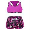 YONGHS Kids Girls 2 Pieces Bathing Suit Beach Swimsuit Sports Swimwear Tankinis Top with Shorts Set Rose Red 12 view 1