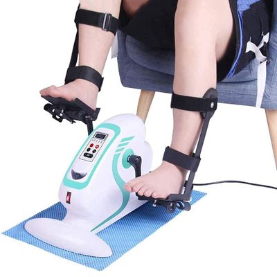 Sywlwxkq Electric Pedal Exerciser Assisted Bicycle Electric Rehabilitation Bike Pedal Trainer Mini Cycling with Protective Gear Fitness Exercise Bike for Hand Arm Leg Knee