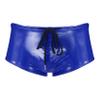 Yihuimin Men's Shiny Metallic Drawstring Boxer Briefs Low Waist Swim Trunks Underwear Clubwear Blue XX-Large view 3