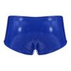 Yihuimin Men's Shiny Metallic Drawstring Boxer Briefs Low Waist Swim Trunks Underwear Clubwear Blue XX-Large view 4