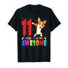 11th Birthday Party Dabbing Corgi - 11 Years Old Girls Boys T-Shirt view 1