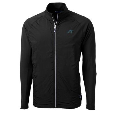 Cutter & Buck Men's Black Carolina Panthers Adapt Eco Knit Full-Zip Jacket