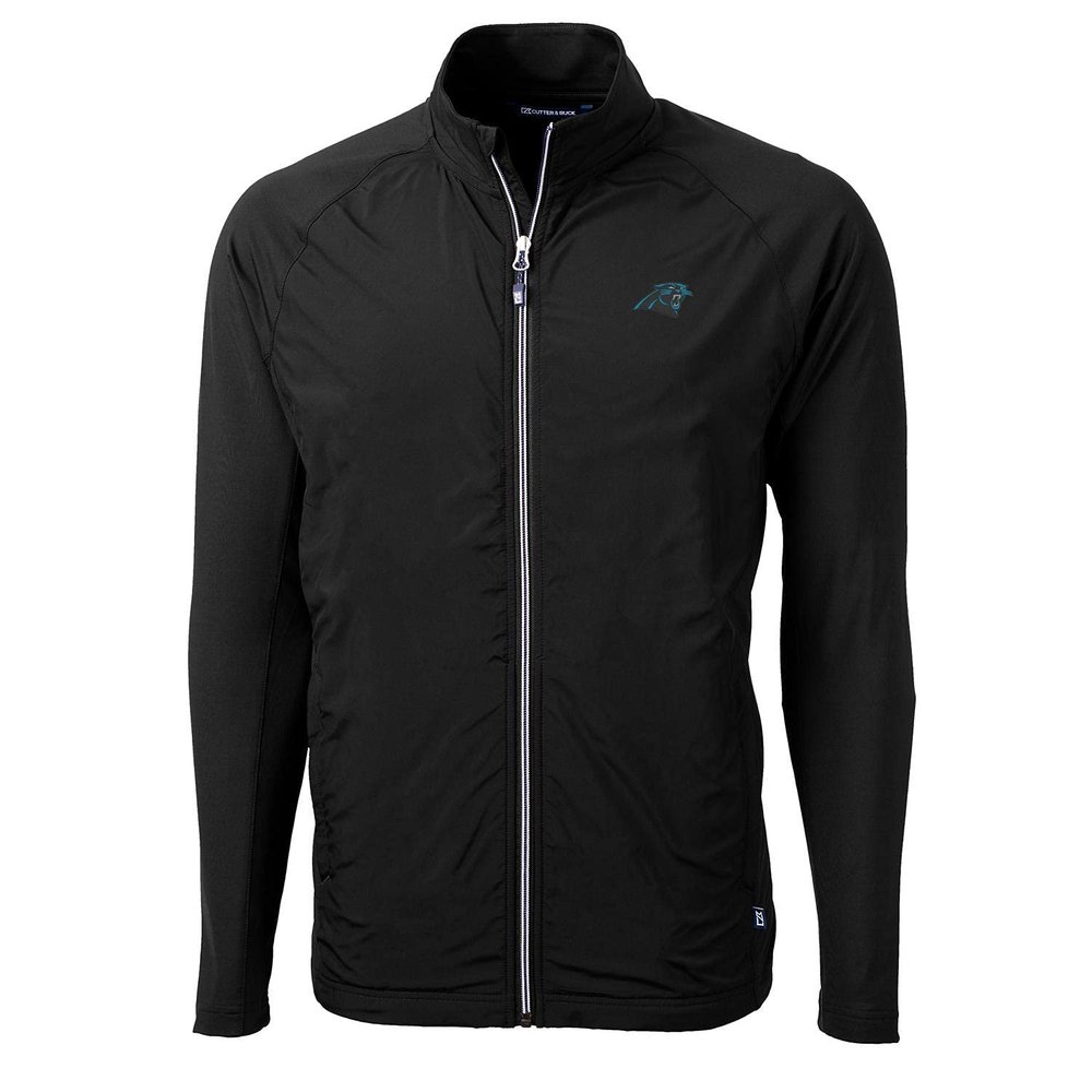 Cutter & Buck Men's Black Carolina Panthers Adapt Eco Knit Full-Zip Jacket