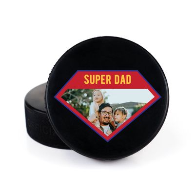 Buffalo Bottle Craft Father's Day Hockey Puck Gift- Best Dad Printed Gift Personalized Puck- Official Size-Thanks Dad Custom Design Real Hockey Puck Present