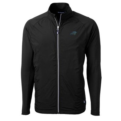 Cutter & Buck Men's Black Carolina Panthers Adapt Eco Knit Full-Zip Jacket