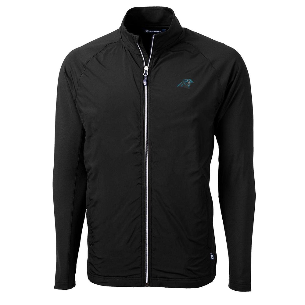 Cutter & Buck Men's Black Carolina Panthers Adapt Eco Knit Full-Zip Jacket