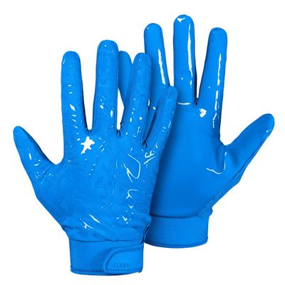 SLEEFS Youth Football Gloves for Boys and Girls, Blue Sticky Receiver Flag Football Gloves for Youth, Adult Men or Women, Stretch Fit, No Slip, Perfect Grip, Machine Washable, Extra Large