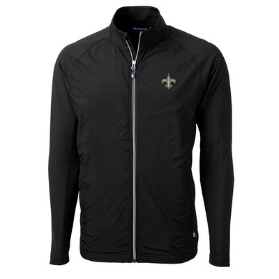 Cutter & Buck Men's Black New Orleans Saints Adapt Eco Knit Full-Zip Jacket