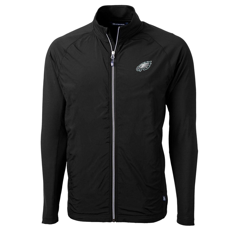 Cutter & Buck Men's Black Philadelphia Eagles Adapt Eco Knit Full-Zip Jacket