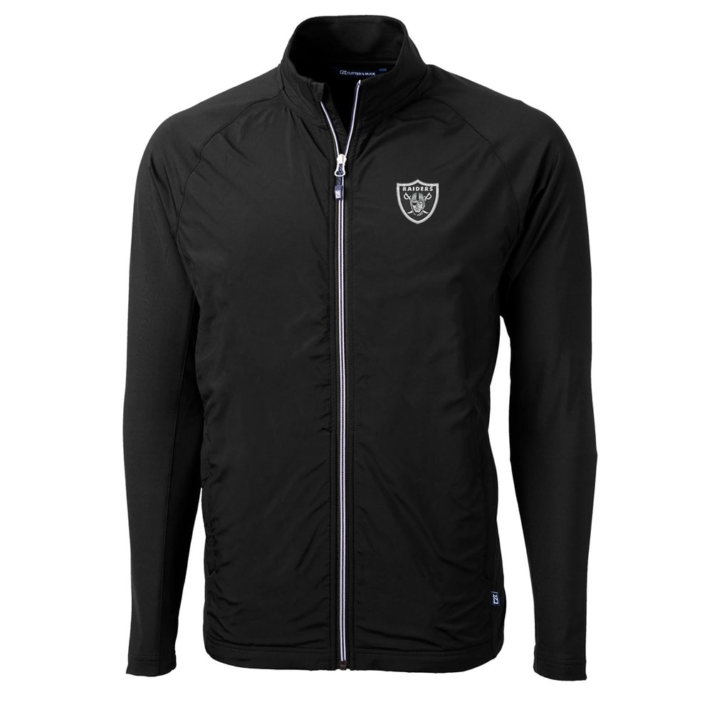 Cutter & Buck Men's Black Las Vegas Raiders Adapt Eco Knit Full-Zip Jacket