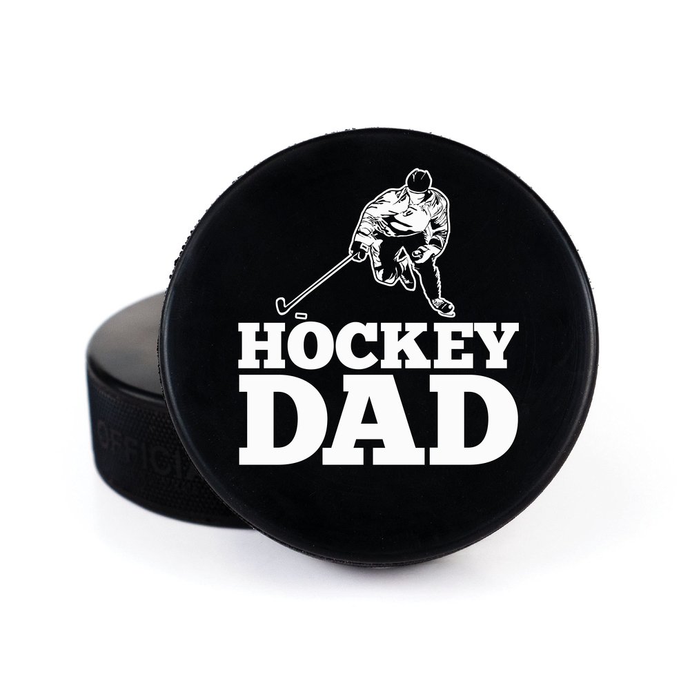 Buffalo Bottle Craft Father's Day Hockey Puck Gift- Best Dad Printed Gift Personalized Puck- Official Size-Thanks Dad Custom Design Real Hockey Puck Present