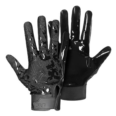 SLEEFS Youth Football Gloves for Boys and Girls, Black Sticky Receiver Flag Football Gloves for Youth, Adult Men or Women, Stretch Fit, No Slip, Perfect Grip, Machine Washable, Extra Large
