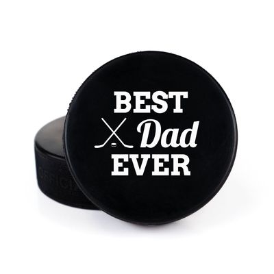 Buffalo Bottle Craft Father's Day Hockey Puck Gift- Best Dad Printed Gift Personalized Puck- Official Size-Thanks Dad Custom Design Real Hockey Puck Present