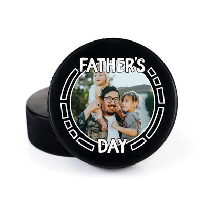 Buffalo Bottle Craft Father's Day Hockey Puck Gift- Best Dad Printed Gift Personalized Puck- Official Size-Thanks Dad Custom Design Real Hockey Puck Present
