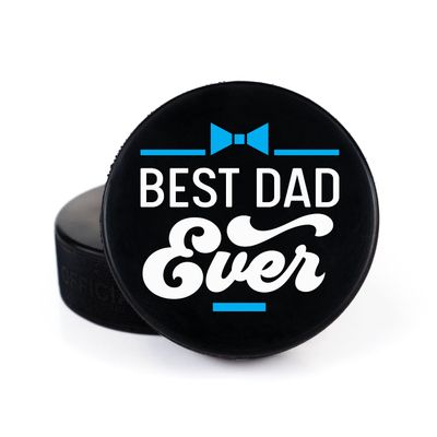 Buffalo Bottle Craft Father's Day Hockey Puck Gift- Best Dad Printed Gift Personalized Puck- Official Size-Thanks Dad Custom Design Real Hockey Puck Present
