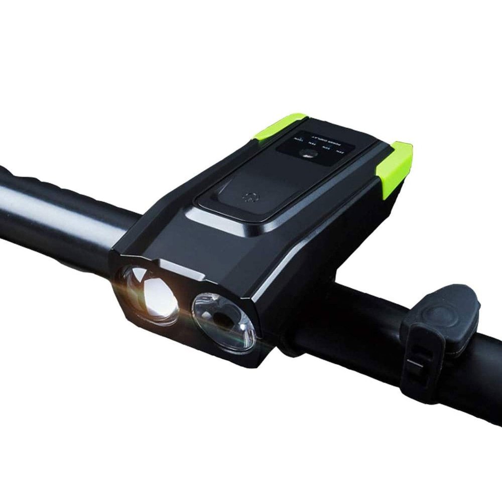 NCRD USB Rechargeable Bike Light, High Lumens Bike Headlight 2 LED,Super Bright Headlight Front Lights, 6 Light Mode and Smart Mode Fits All Bicycles, Mountain,Road (Color : Green)