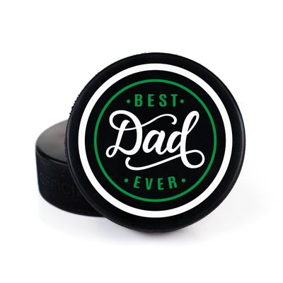 Buffalo Bottle Craft Father's Day Hockey Puck Gift- Best Dad Printed Gift Personalized Puck- Official Size-Thanks Dad Custom Design Real Hockey Puck Present