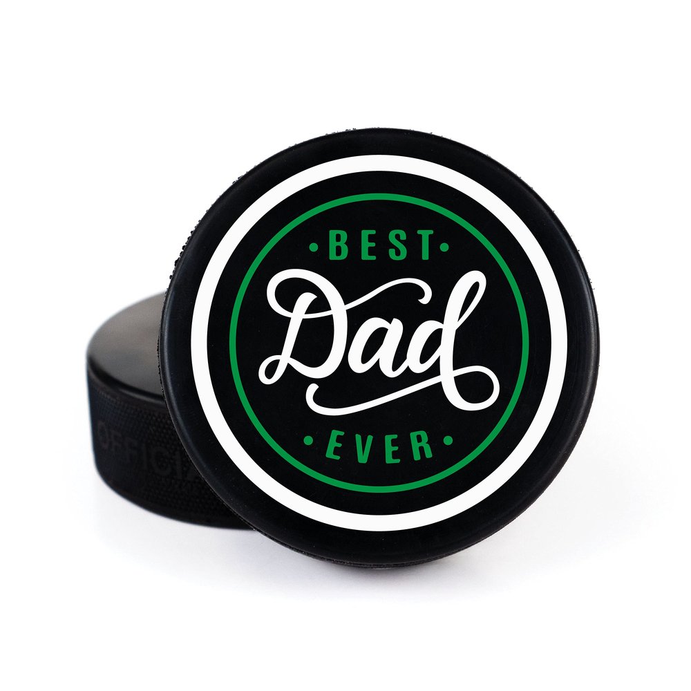 Buffalo Bottle Craft Father's Day Hockey Puck Gift- Best Dad Printed Gift Personalized Puck- Official Size-Thanks Dad Custom Design Real Hockey Puck Present