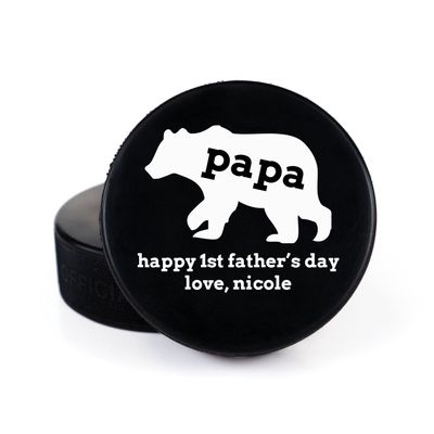 Buffalo Bottle Craft Father's Day Hockey Puck Gift- Best Dad Printed Gift Personalized Puck- Official Size-Thanks Dad Custom Design Real Hockey Puck Present
