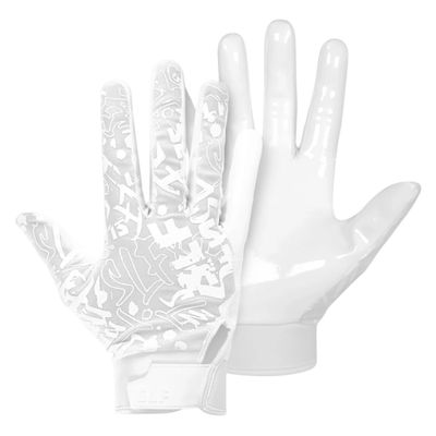 SLEEFS Youth Football Gloves for Boys and Girls, White Sticky Receiver Flag Football Gloves for Youth, Adult Men or Women, Stretch Fit, No Slip, Perfect Grip, Machine Washable, Extra Large