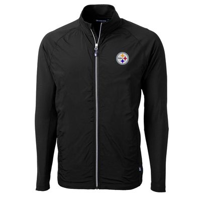 Cutter & Buck Men's Black Pittsburgh Steelers Adapt Eco Knit Full-Zip Jacket