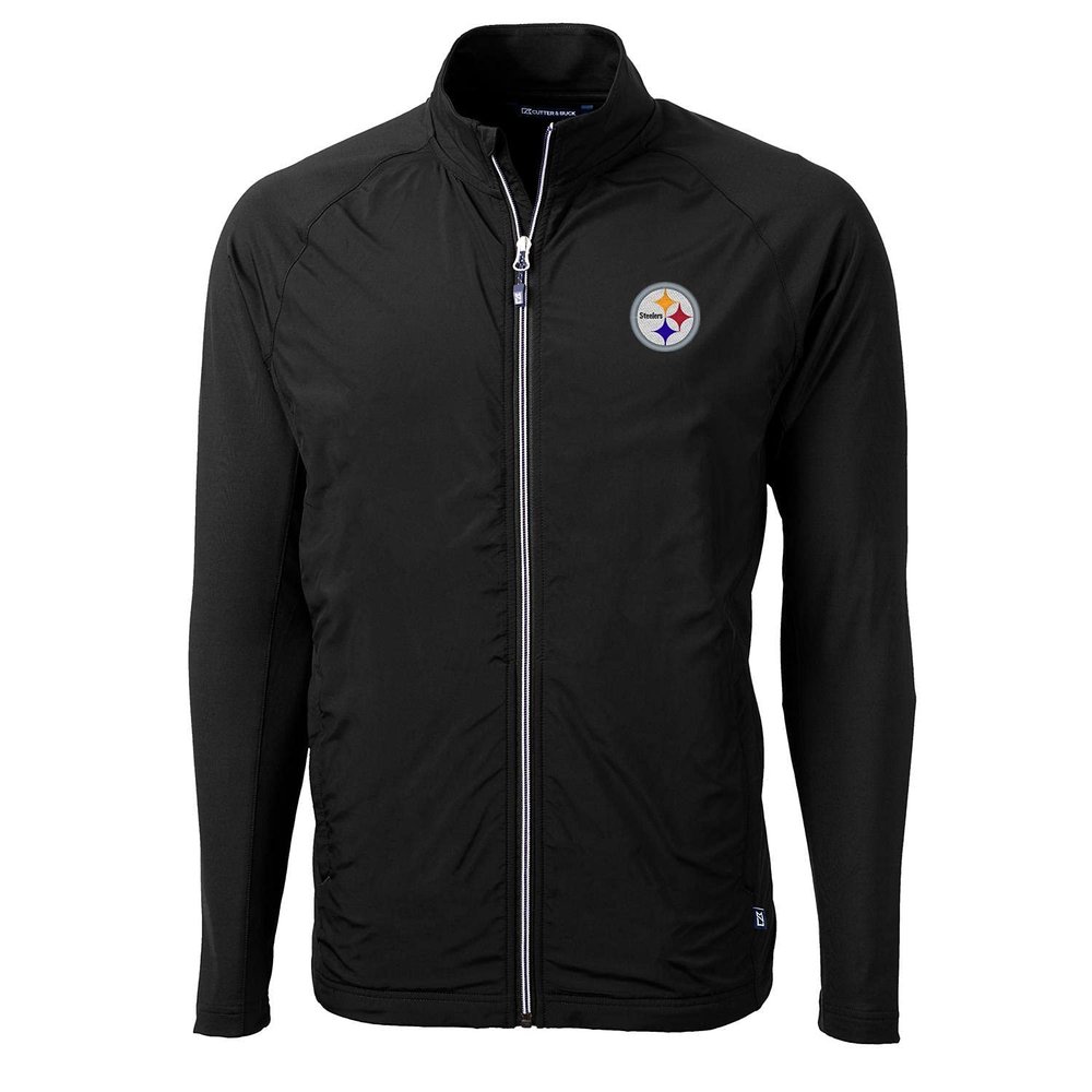 Cutter & Buck Men's Black Pittsburgh Steelers Adapt Eco Knit Full-Zip Jacket