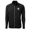 Cutter & Buck Men's Black Pittsburgh Steelers Adapt Eco Knit Full-Zip Jacket view 1