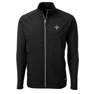 Cutter & Buck Men's Black New Orleans Saints Adapt Eco Knit Full-Zip Jacket