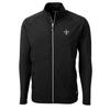 Cutter & Buck Men's Black New Orleans Saints Adapt Eco Knit Full-Zip Jacket view 1