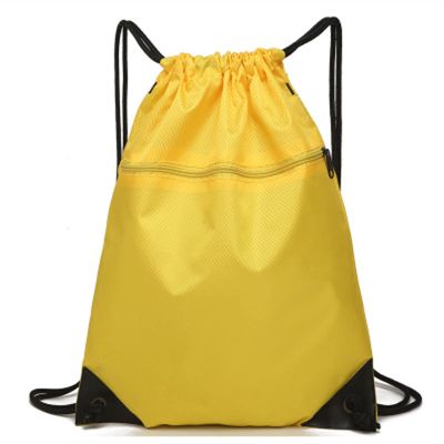 HNGM Drawstring Bags Unisex Drawstring Bag Simple Sports Backpack for Men Women Fitness Training Travel Lightweight Backpack (Color : Yellow, Size : A)