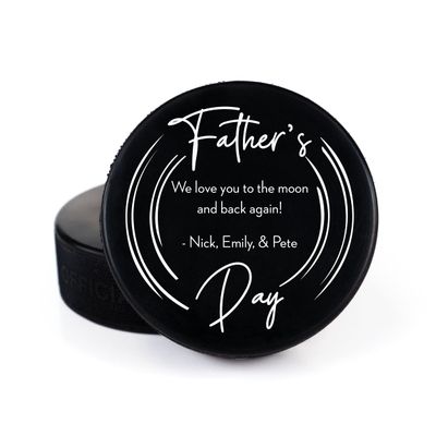 Buffalo Bottle Craft Father's Day Hockey Puck Gift- Best Dad Printed Gift Personalized Puck- Official Size-Thanks Dad Custom Design Real Hockey Puck Present