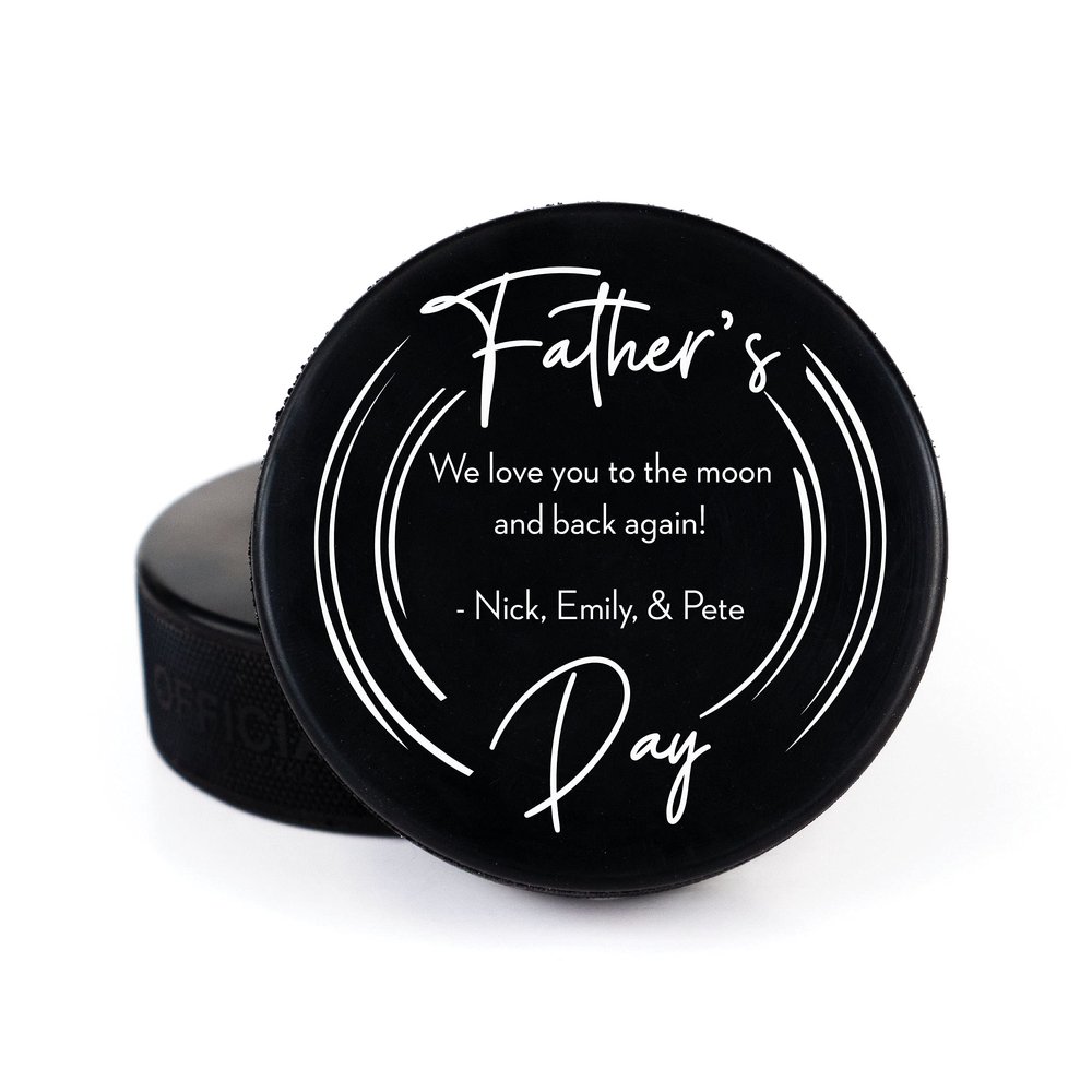 Buffalo Bottle Craft Father's Day Hockey Puck Gift- Best Dad Printed Gift Personalized Puck- Official Size-Thanks Dad Custom Design Real Hockey Puck Present
