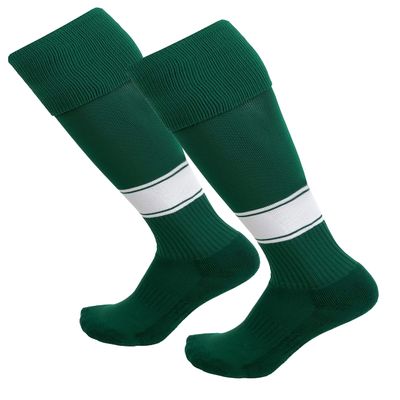 Just 4 Kicks Kid's Soccer Socks Classic Style, Boys and Girls Soccer Socks (Classic Dark Green/White)