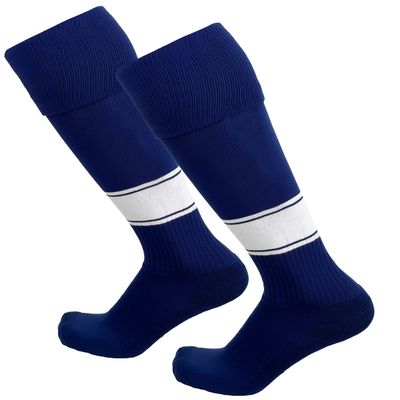 Just 4 Kicks Kid's Soccer Socks Classic Style, Boys and Girls Soccer Socks (Classic Navy/White)