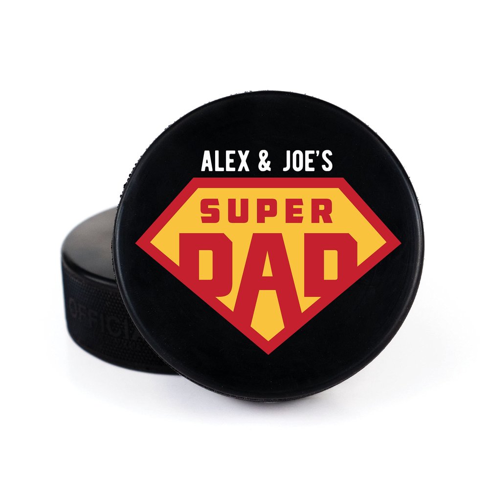 Buffalo Bottle Craft Father's Day Hockey Puck Gift- Best Dad Printed Gift Personalized Puck- Official Size-Thanks Dad Custom Design Real Hockey Puck Present