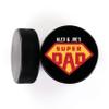 Buffalo Bottle Craft Father's Day Hockey Puck Gift- Best Dad Printed Gift Personalized Puck- Official Size-Thanks Dad Custom Design Real Hockey Puck Present view 2