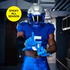 SLEEFS Youth Football Gloves for Boys and Girls, Blue Sticky Receiver Flag Football Gloves for Youth, Adult Men or Women, Stretch Fit, No Slip, Perfect Grip, Machine Washable, Large view 2