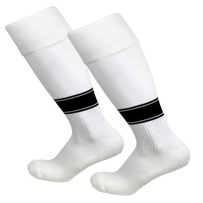 Just 4 Kicks Kid's Soccer Socks Classic Style, Boys and Girls Soccer Socks (Classic White/Black)