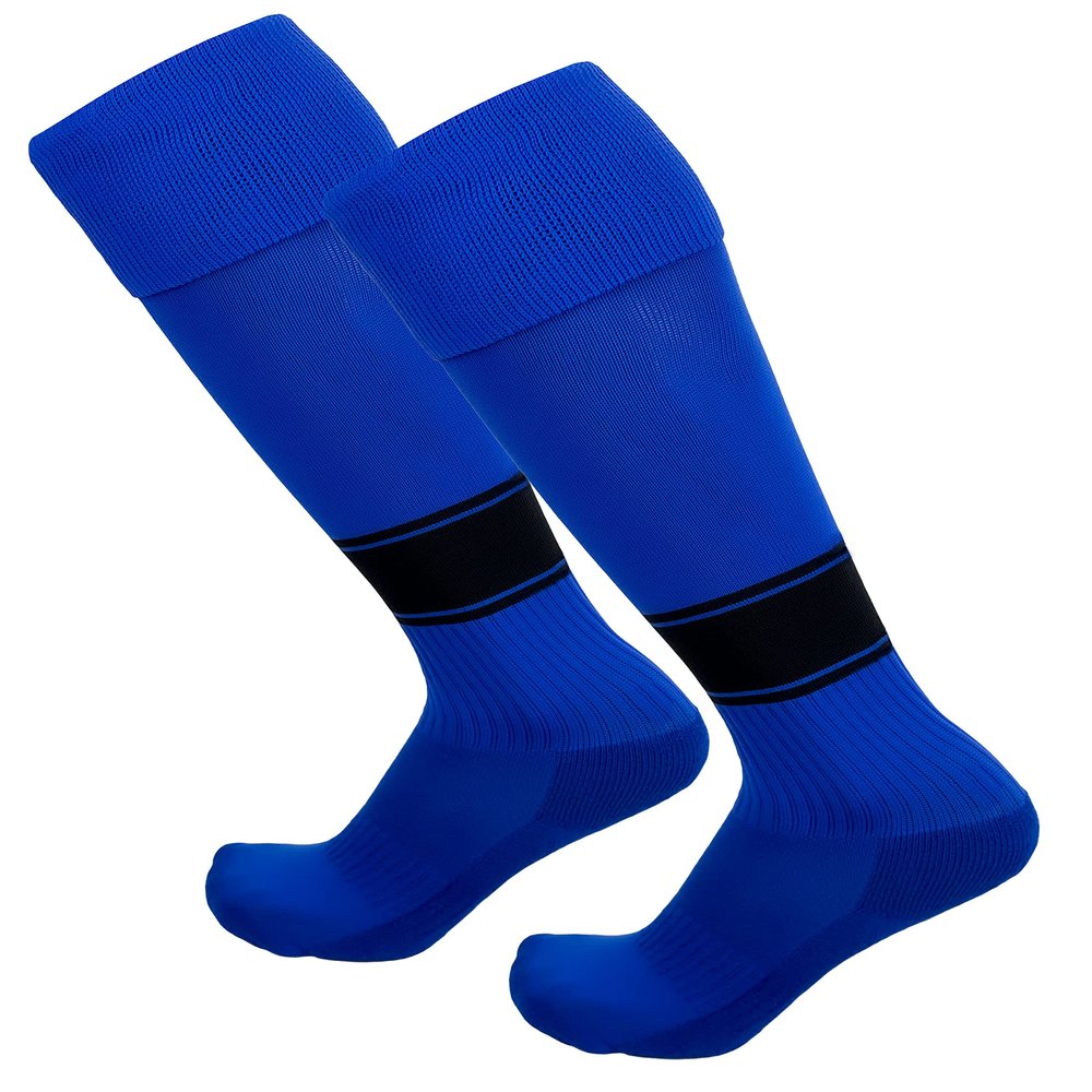 Just 4 Kicks Kid's Soccer Socks Classic Style, Boys and Girls Soccer Socks (Classic Royal/Black)