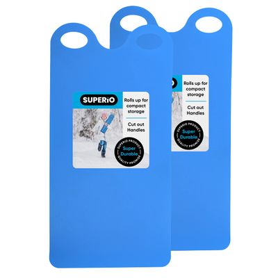 Superio Snow Slider Mat, Flexible Snow Sled Flying Carpet, Roll up Sleds for Kids 36" Lightweight Portable Plastic Snowboard Sled (Blue)