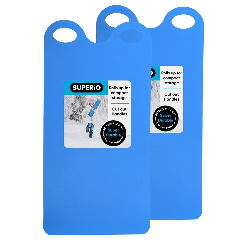 Superio Snow Slider Mat, Flexible Snow Sled Flying Carpet, Roll up Sleds for Kids 36" Lightweight Portable Plastic Snowboard Sled (Blue)