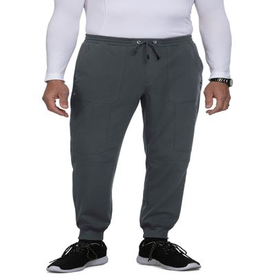 KOI Next Gen Men's Day to Night Jogger Scrub Pants, 7 Pockets, 4-Way Stretch Charcoal Large Short