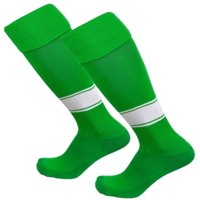 Just 4 Kicks Kid's Soccer Socks Classic Style, Boys and Girls Soccer Socks (Classic Kelly/White)
