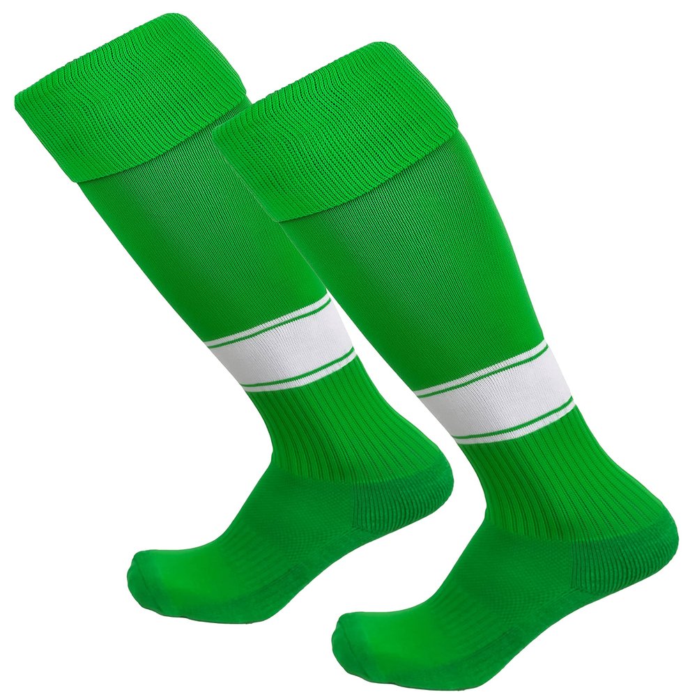 Just 4 Kicks Kid's Soccer Socks Classic Style, Boys and Girls Soccer Socks (Classic Kelly/White)