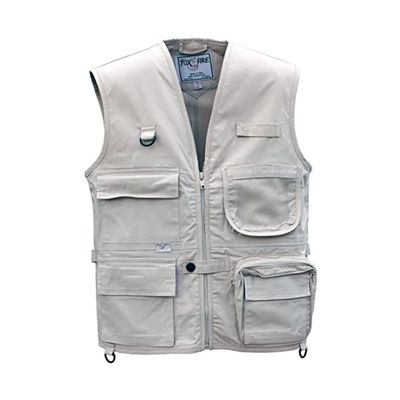 Foxfire Kid's Cargo Explorer Vest for Outdoor, Adventure, Safari and Travel Wear with Pockets, Cotton, Stone, X-Large